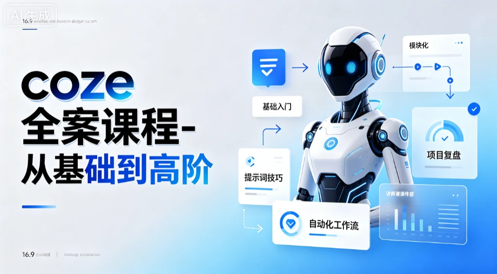 【精】coze全案课程-从基础到高阶,零基础扫盲到高阶精通,智能体创建+工作流搭建全链路 - 创业吧创业吧,副业网,副业项目,网创项目,创业项目,赚钱平台,免费项目分享,手机搬砖,无货源电商,抖音工具箱,搬砖项目,网络赚钱,AI短剧,AI动漫制作创业吧