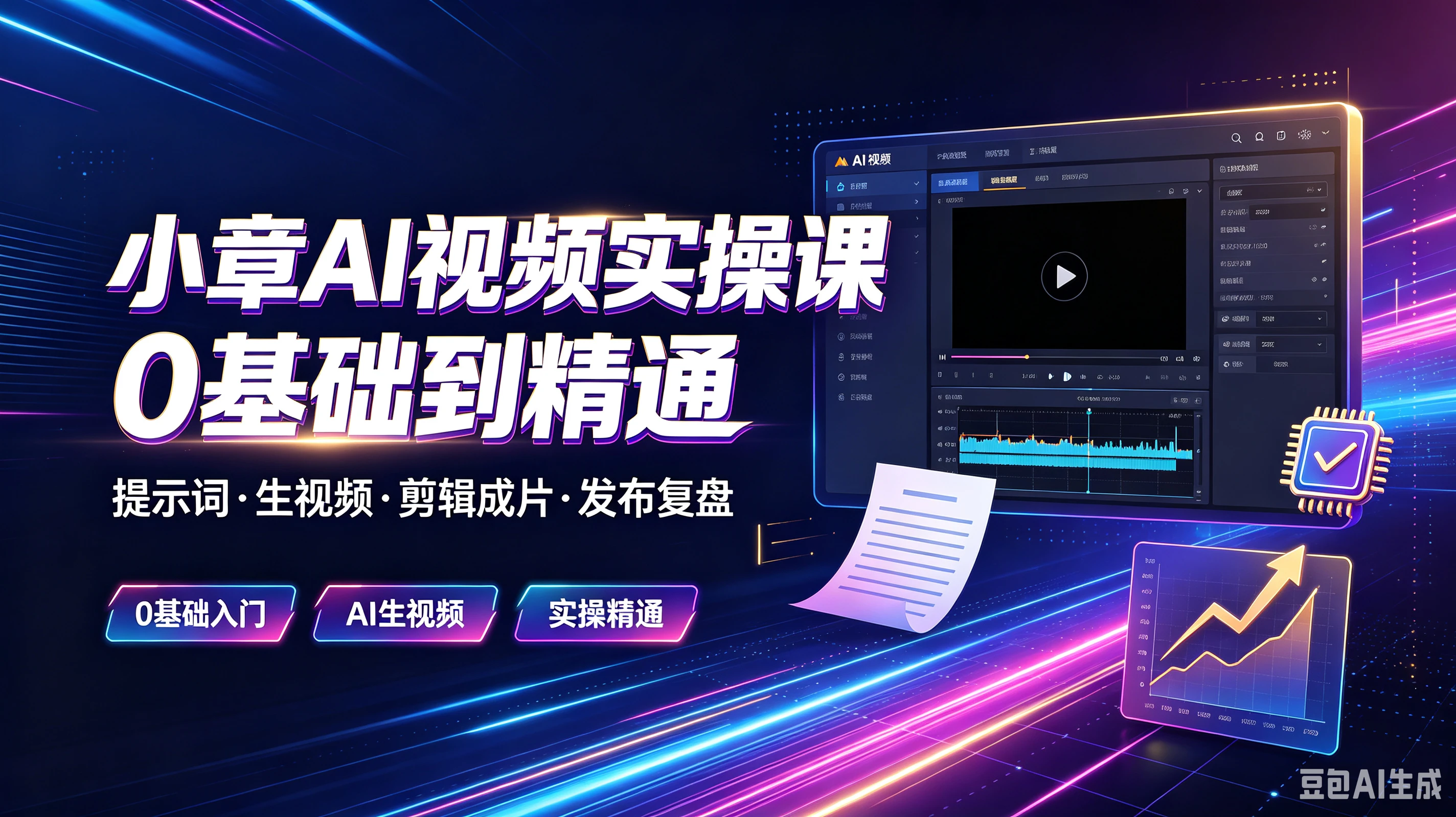 【精】小章AI视频实操课O基础到精通,提示词·生视频·剪辑成片·发布复盘,0基础入门、Al生视频、实操精通 - 创业吧创业吧,副业网,副业项目,网创项目,创业项目,赚钱平台,免费项目分享,手机搬砖,无货源电商,抖音工具箱,搬砖项目,网络赚钱,AI短剧,AI动漫制作创业吧