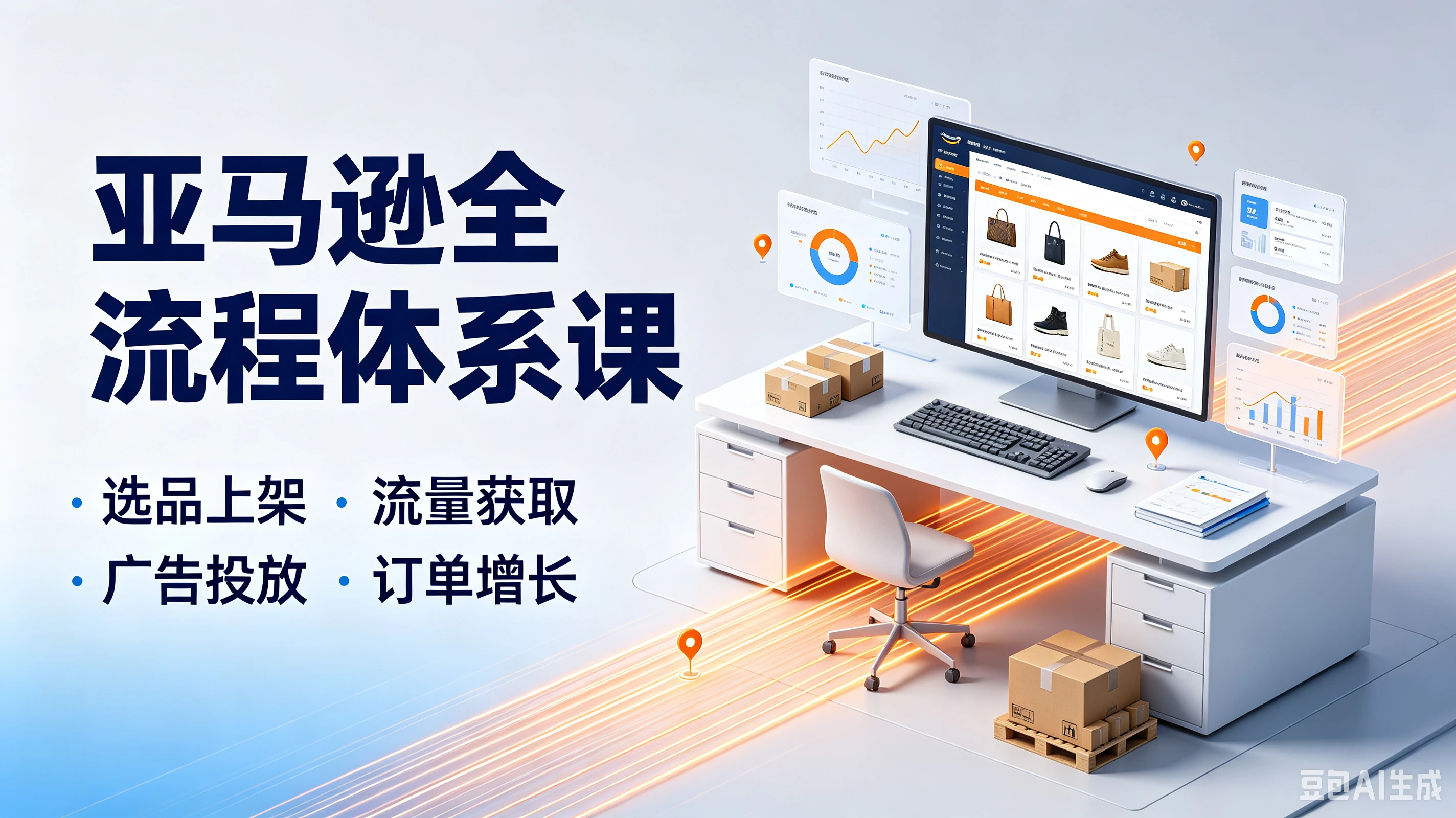 【精】亚马逊全流程体系课,选品上架·流量获取广告投放·订单增长 - 创业吧创业吧,副业网,副业项目,网创项目,创业项目,赚钱平台,免费项目分享,手机搬砖,无货源电商,抖音工具箱,搬砖项目,网络赚钱,AI短剧,AI动漫制作创业吧