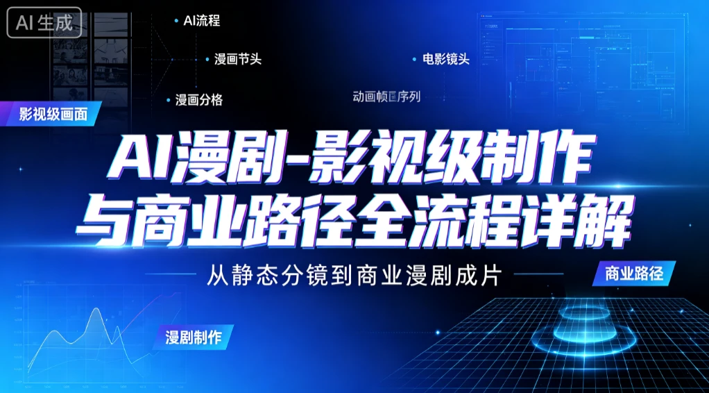 【精】AI 漫剧-影视级制作与商业路径全流程详解,从静态分镜到商业漫剧成片 - 创业吧创业吧,副业网,副业项目,网创项目,创业项目,赚钱平台,免费项目分享,手机搬砖,无货源电商,抖音工具箱,搬砖项目,网络赚钱,AI短剧,AI动漫制作创业吧