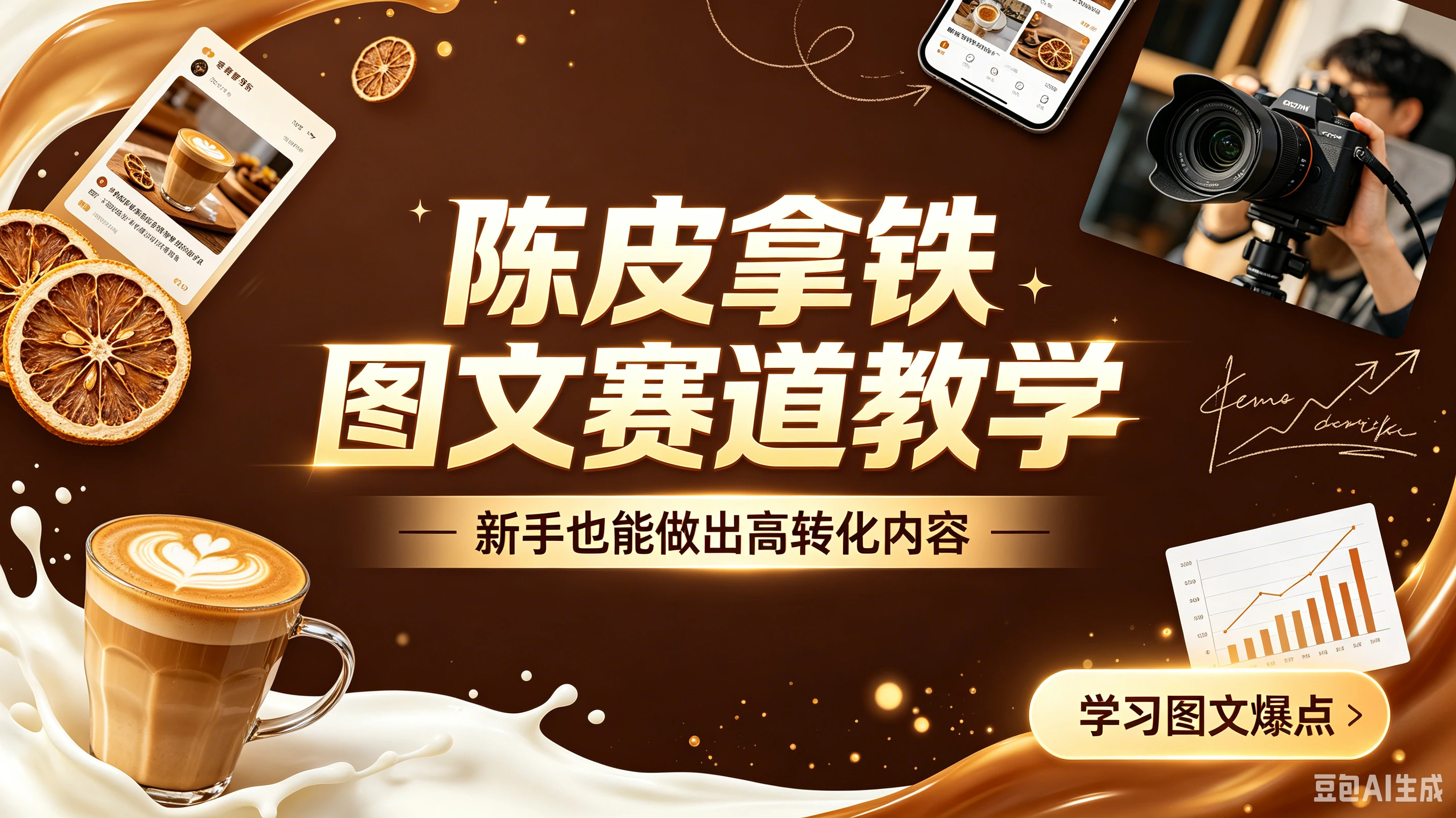 陈皮拿铁图文赛道教学,新手也能做出高转化内容 - 创业吧创业吧,副业网,副业项目,网创项目,创业项目,赚钱平台,免费项目分享,手机搬砖,无货源电商,抖音工具箱,搬砖项目,网络赚钱,AI短剧,AI动漫制作创业吧