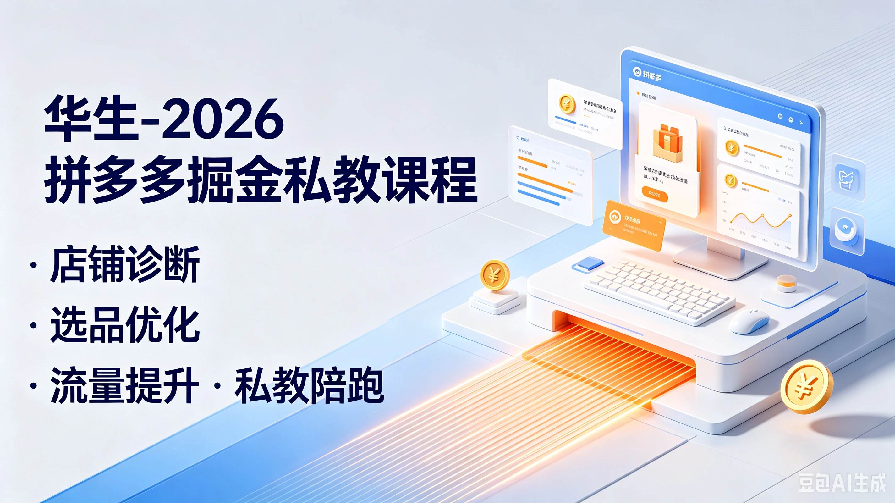 【精】华生-2026拼多多掘金私教课程,店铺诊断、选品优化、流量提升、私教陪跑 - 创业吧创业吧,副业网,副业项目,网创项目,创业项目,赚钱平台,免费项目分享,手机搬砖,无货源电商,抖音工具箱,搬砖项目,网络赚钱,AI短剧,AI动漫制作创业吧