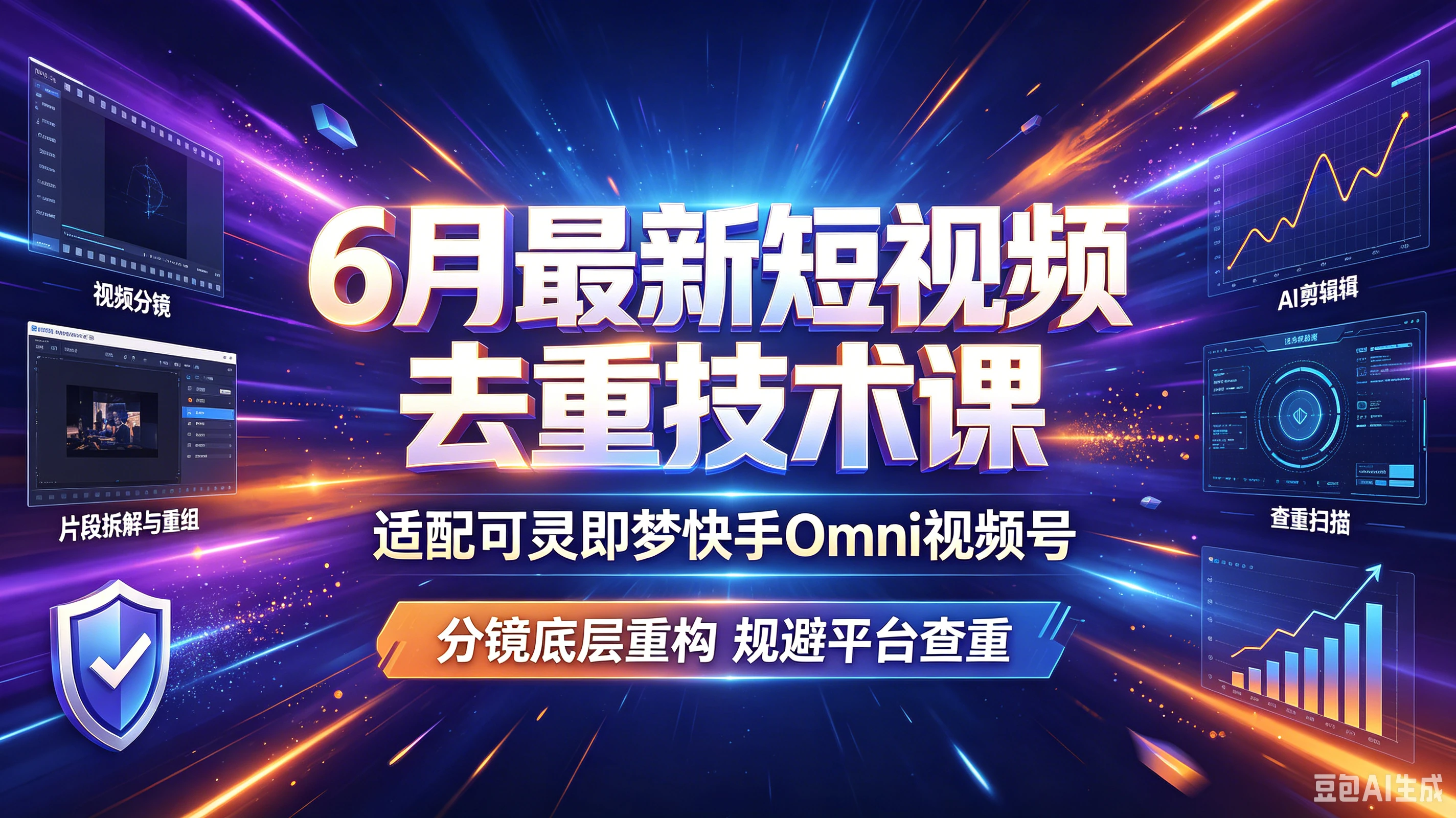 6月最新短视频去重技术课,适配可灵即梦快手Omni视频号,分镜底层重构规避平台查重 - 创业吧创业吧,副业网,副业项目,网创项目,创业项目,赚钱平台,免费项目分享,手机搬砖,无货源电商,抖音工具箱,搬砖项目,网络赚钱,AI短剧,AI动漫制作创业吧
