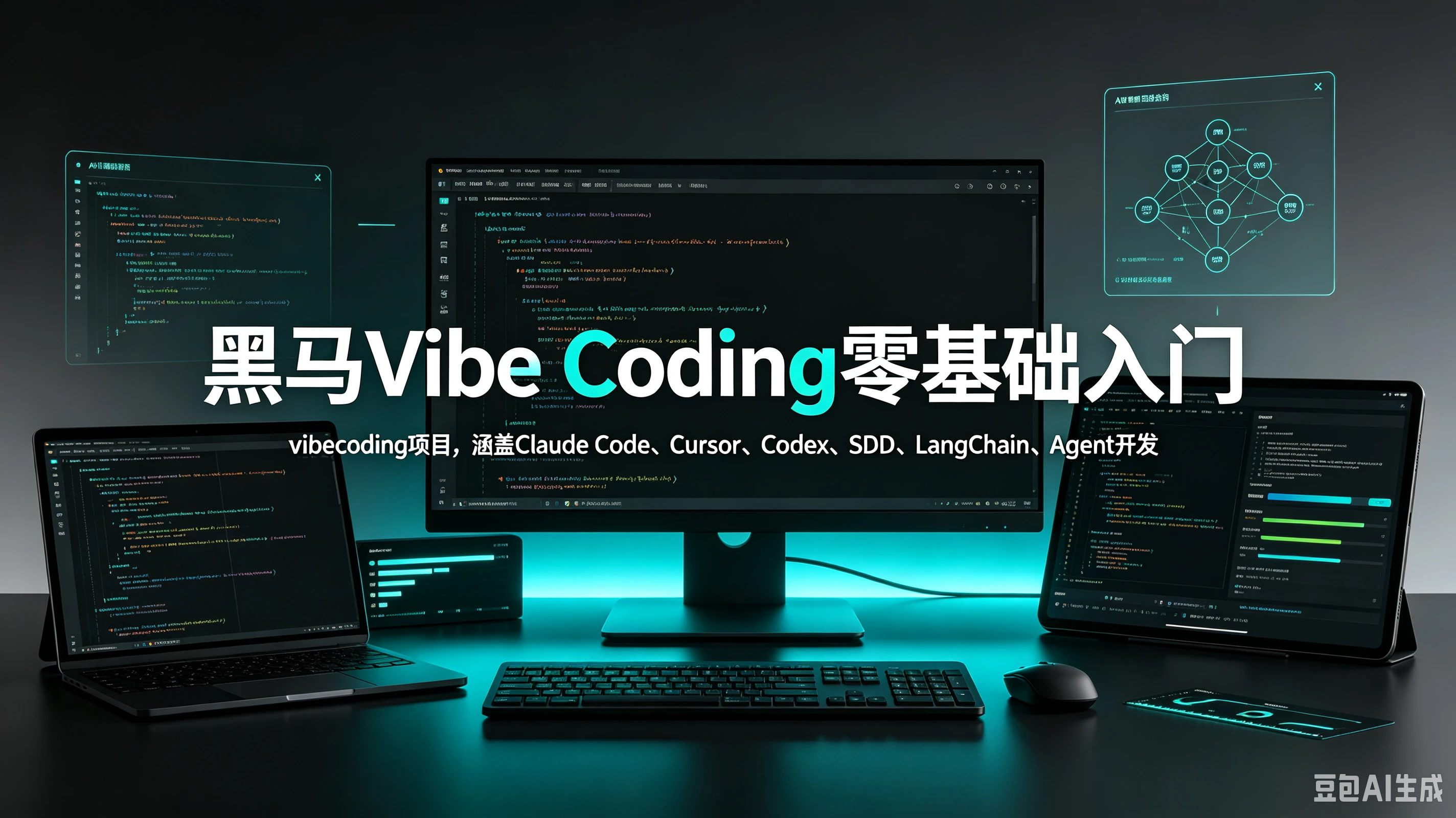 【精】黑马Vibe Coding零基础入门，vibecoding项目，涵盖Claude Code、Cursor、Codex、SDD、LangChain、Agent开发创业吧,副业网,副业项目,网创项目,创业项目,赚钱平台,免费项目分享,手机搬砖,无货源电商,抖音工具箱,搬砖项目,网络赚钱,AI短剧,AI动漫制作创业吧