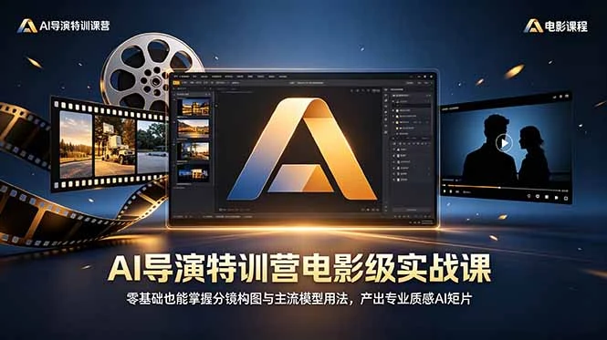 【精】AI导演特训营电影级实战课，零基础也能掌握分镜构图与主流模型用法，产出专业质感AI短片创业吧,副业网,副业项目,网创项目,创业项目,赚钱平台,免费项目分享,手机搬砖,无货源电商,抖音工具箱,搬砖项目,网络赚钱,AI短剧,AI动漫制作创业吧