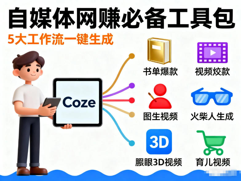 Coze工作流合集，内容一共100份左右，内容丰富，可以提供工作效率创业吧,副业网,副业项目,网创项目,创业项目,赚钱平台,免费项目分享,手机搬砖,无货源电商,抖音工具箱,搬砖项目,网络赚钱,AI短剧,AI动漫制作创业吧