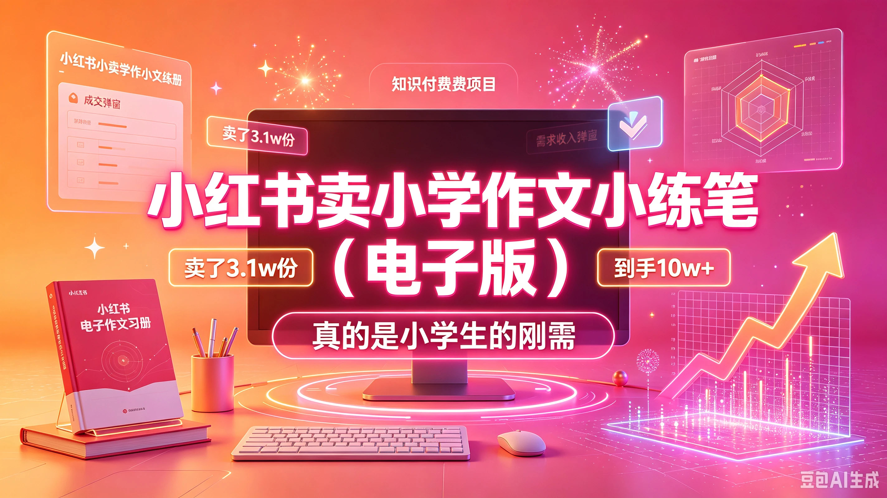 【精】小红书卖小学作文小练笔（电子版），卖了3.1w份，到手10w+，真的是小学生的刚需创业吧,副业网,副业项目,网创项目,创业项目,赚钱平台,免费项目分享,手机搬砖,无货源电商,抖音工具箱,搬砖项目,网络赚钱,AI短剧,AI动漫制作创业吧