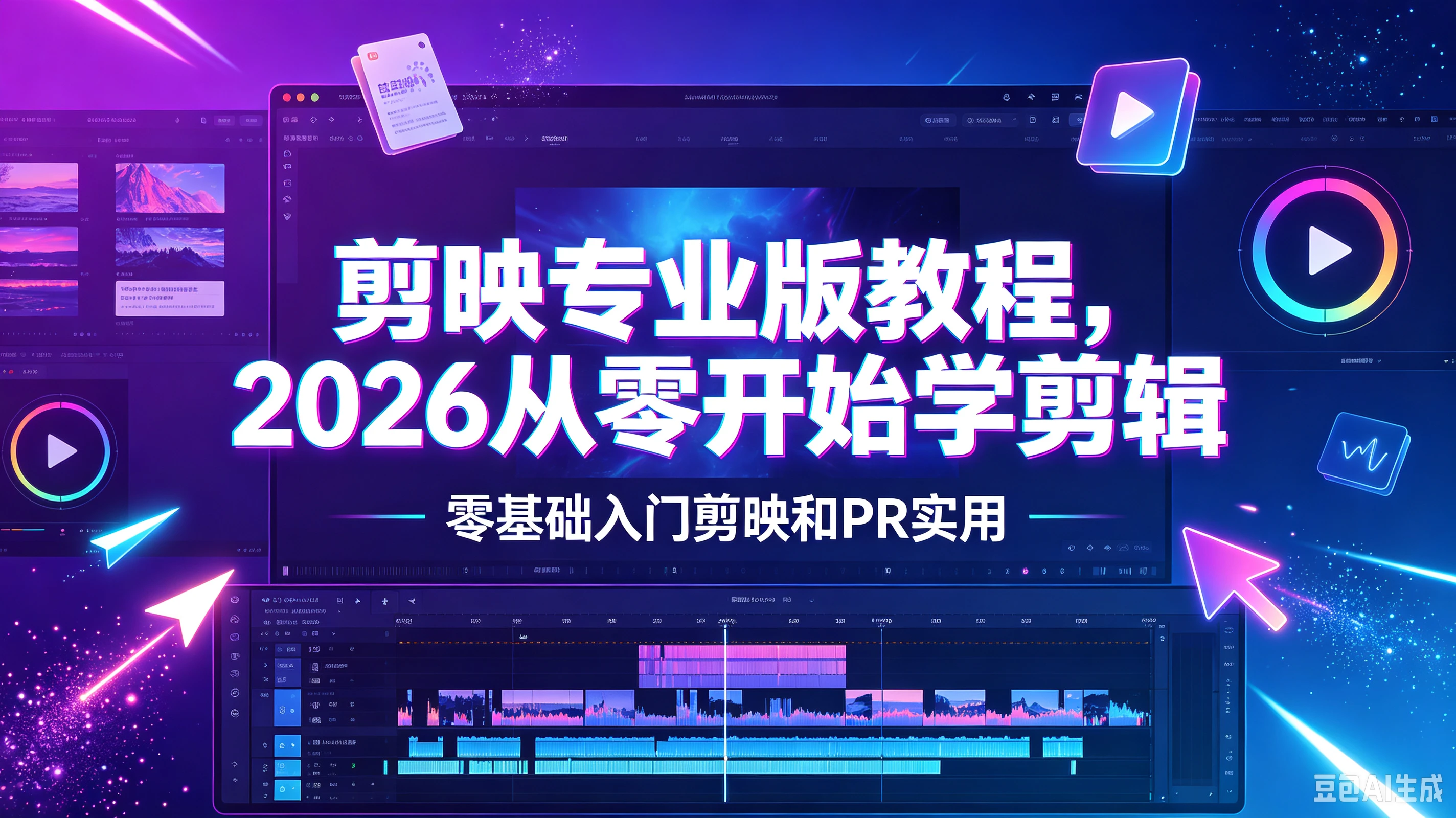 【精】剪映专业版教程，2026从零开始学剪辑，零基础入门剪映和PR实用创业吧,副业网,副业项目,网创项目,创业项目,赚钱平台,免费项目分享,手机搬砖,无货源电商,抖音工具箱,搬砖项目,网络赚钱,AI短剧,AI动漫制作创业吧