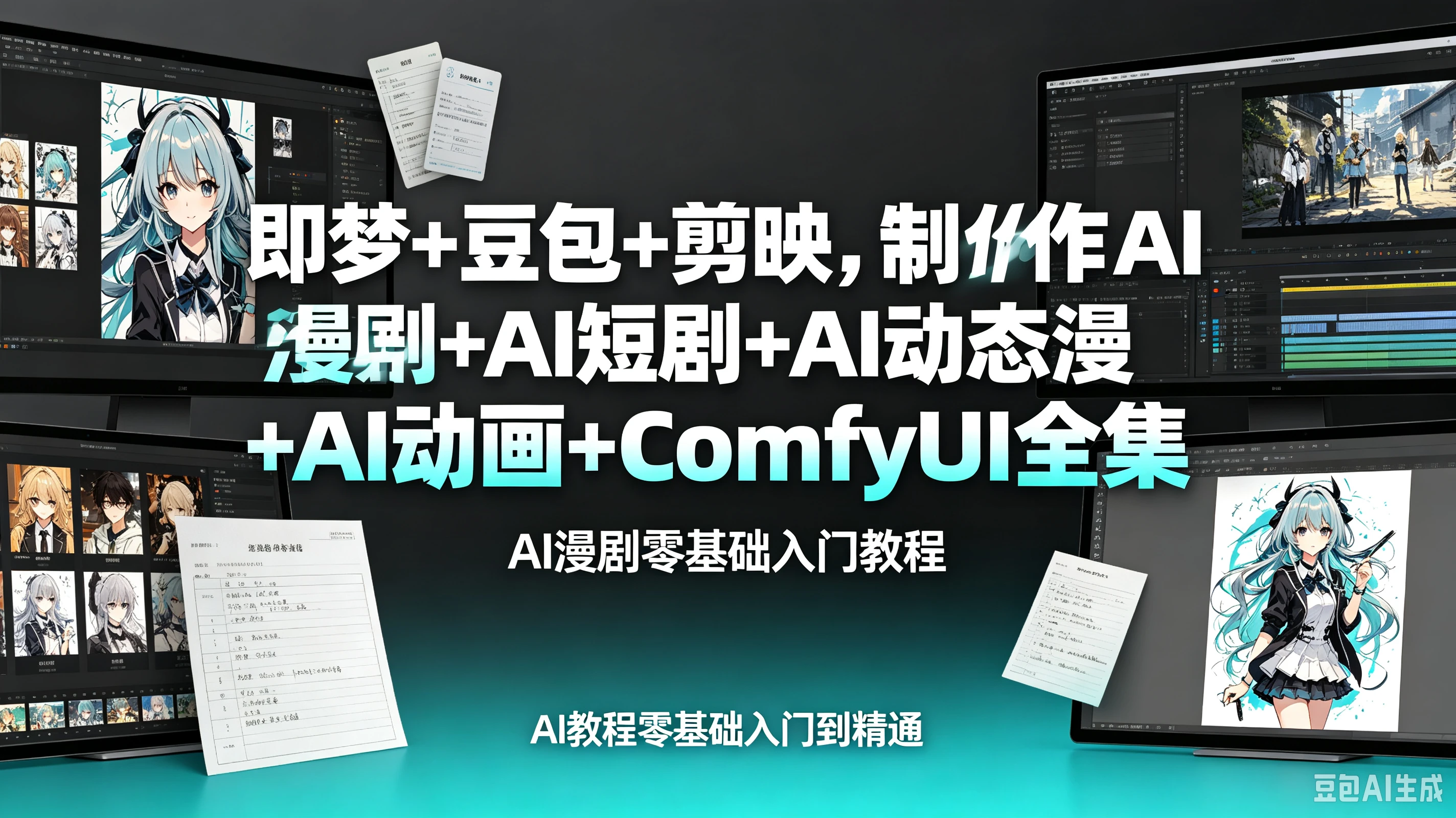 【精】即梦+豆包+剪映，制作AI漫剧+AI短剧+AI动态漫+AI动画+ComfyUI全集AI漫剧零基础入门教程，AI教程零基础入门到精通创业吧,副业网,副业项目,网创项目,创业项目,赚钱平台,免费项目分享,手机搬砖,无货源电商,抖音工具箱,搬砖项目,网络赚钱,AI短剧,AI动漫制作创业吧