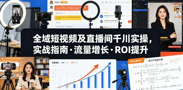 【精】老赵·全域短视频及直播间千川实操，实战指南·流量增长·ROI提升（26年6月更新）创业吧,副业网,副业项目,网创项目,创业项目,赚钱平台,免费项目分享,手机搬砖,无货源电商,抖音工具箱,搬砖项目,网络赚钱,AI短剧,AI动漫制作创业吧