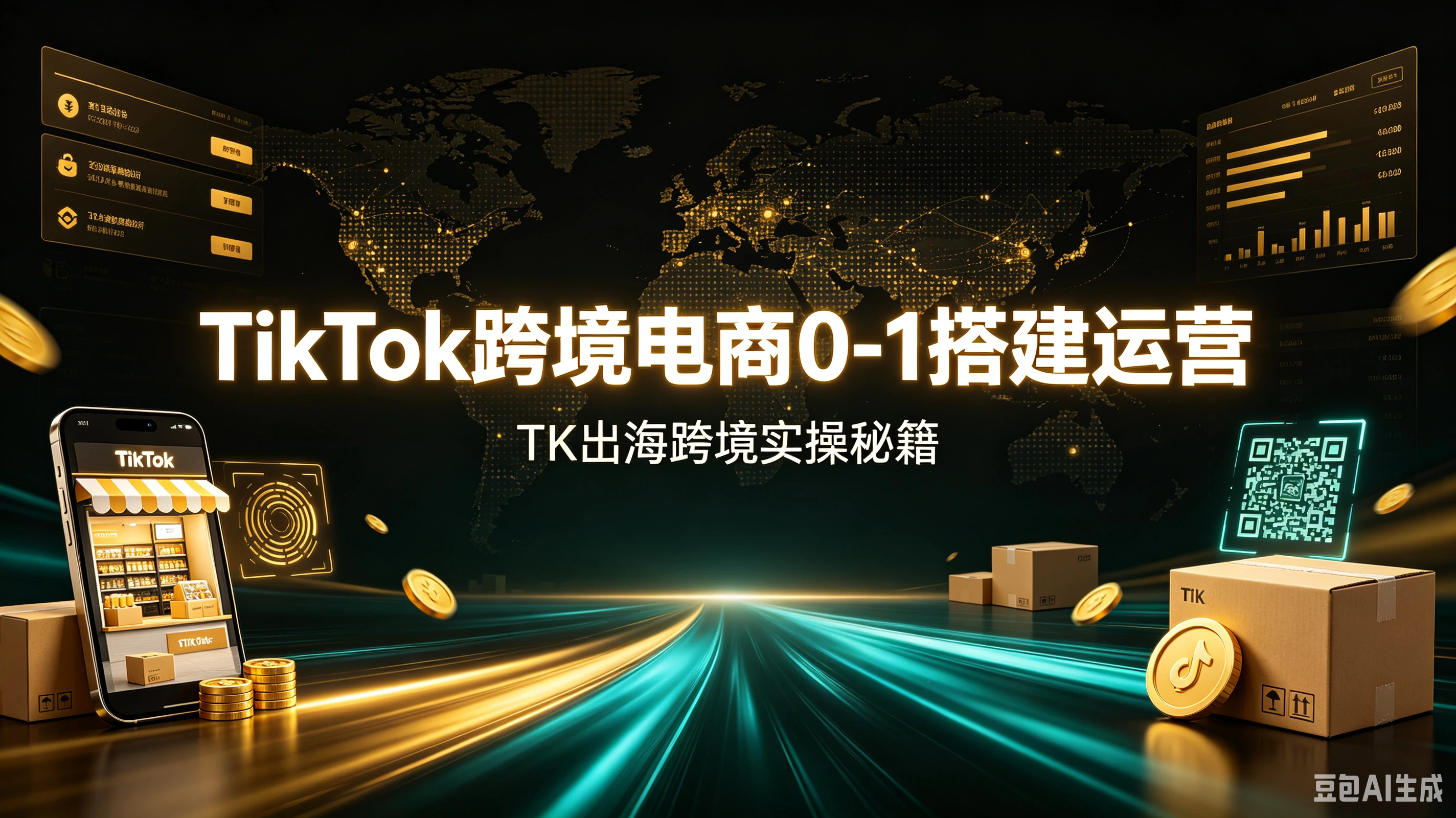 【精】TikTok跨境电商0-1搭建运营，TK出海跨境实操秘籍创业吧,副业网,副业项目,网创项目,创业项目,赚钱平台,免费项目分享,手机搬砖,无货源电商,抖音工具箱,搬砖项目,网络赚钱,AI短剧,AI动漫制作创业吧