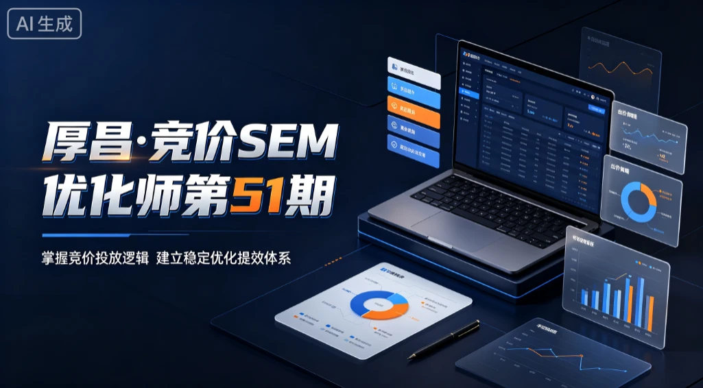 【精】厚昌·竞价SEM优化师第51期，掌握竞价投放逻辑，建立稳定优化提效体系创业吧,副业网,副业项目,网创项目,创业项目,赚钱平台,免费项目分享,手机搬砖,无货源电商,抖音工具箱,搬砖项目,网络赚钱,AI短剧,AI动漫制作创业吧
